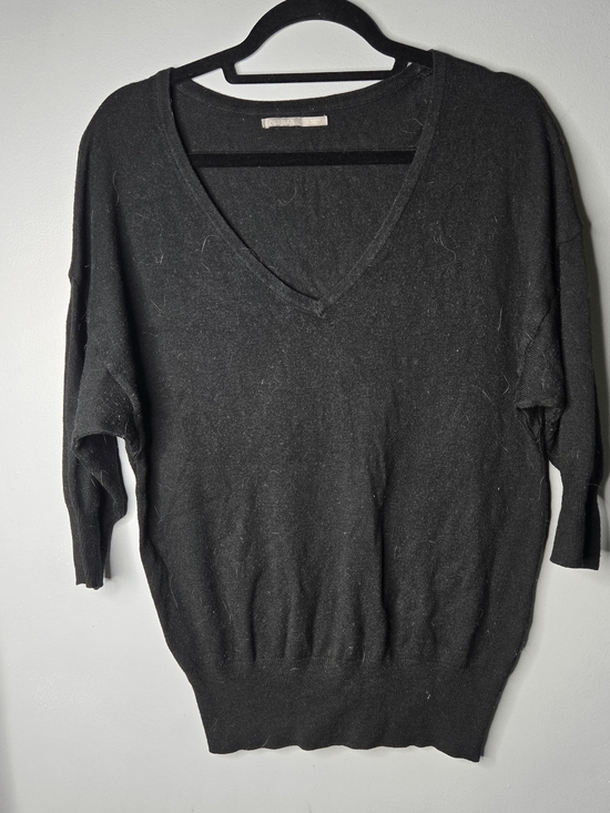 Rubbish Sweaters - Rubbish Black V-Neck Lightweight Knit Sweater